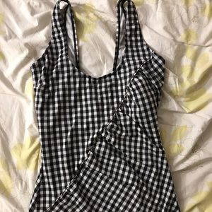 Black and white checkered swimsuit